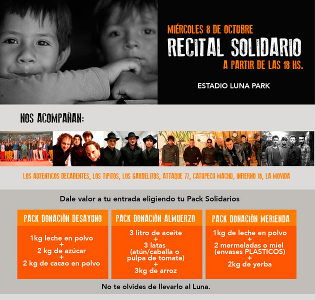 Miércoles 8 de Octubre - Recital Solidario